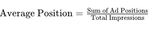 Average Position Calculate Formula